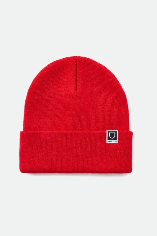 Harbor Beta Watch Cap Beanie - Red sold by Brixton