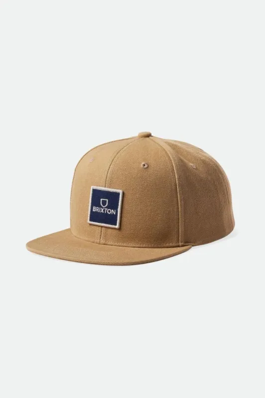 Alpha Square MP Snapback - Sand sold by Brixton