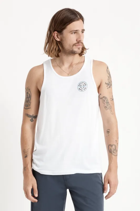 Crest Tank - White/Black/Royal sold by Brixton