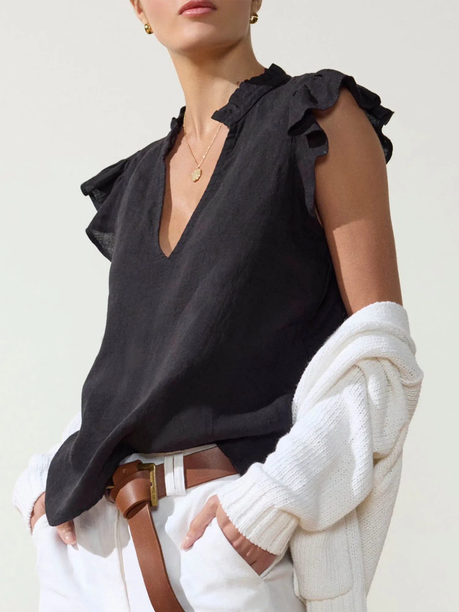 The Devan Sleeveless Blouse sold by Brochu Walker