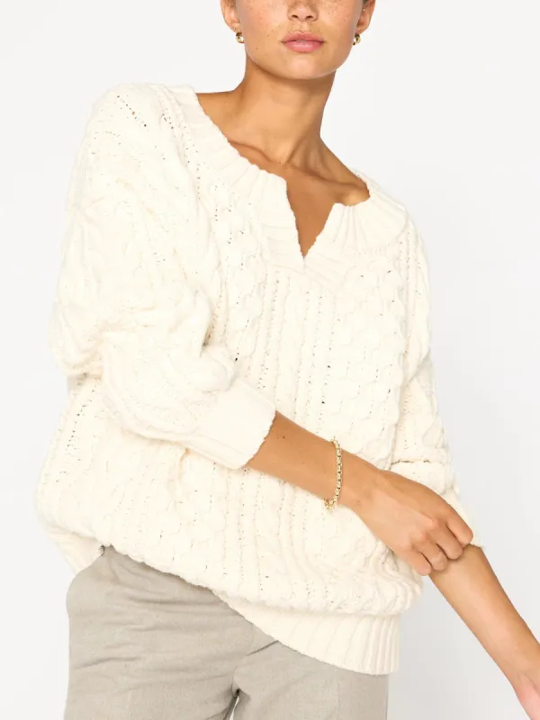 The Talia Handknit Cable sold by Brochu Walker