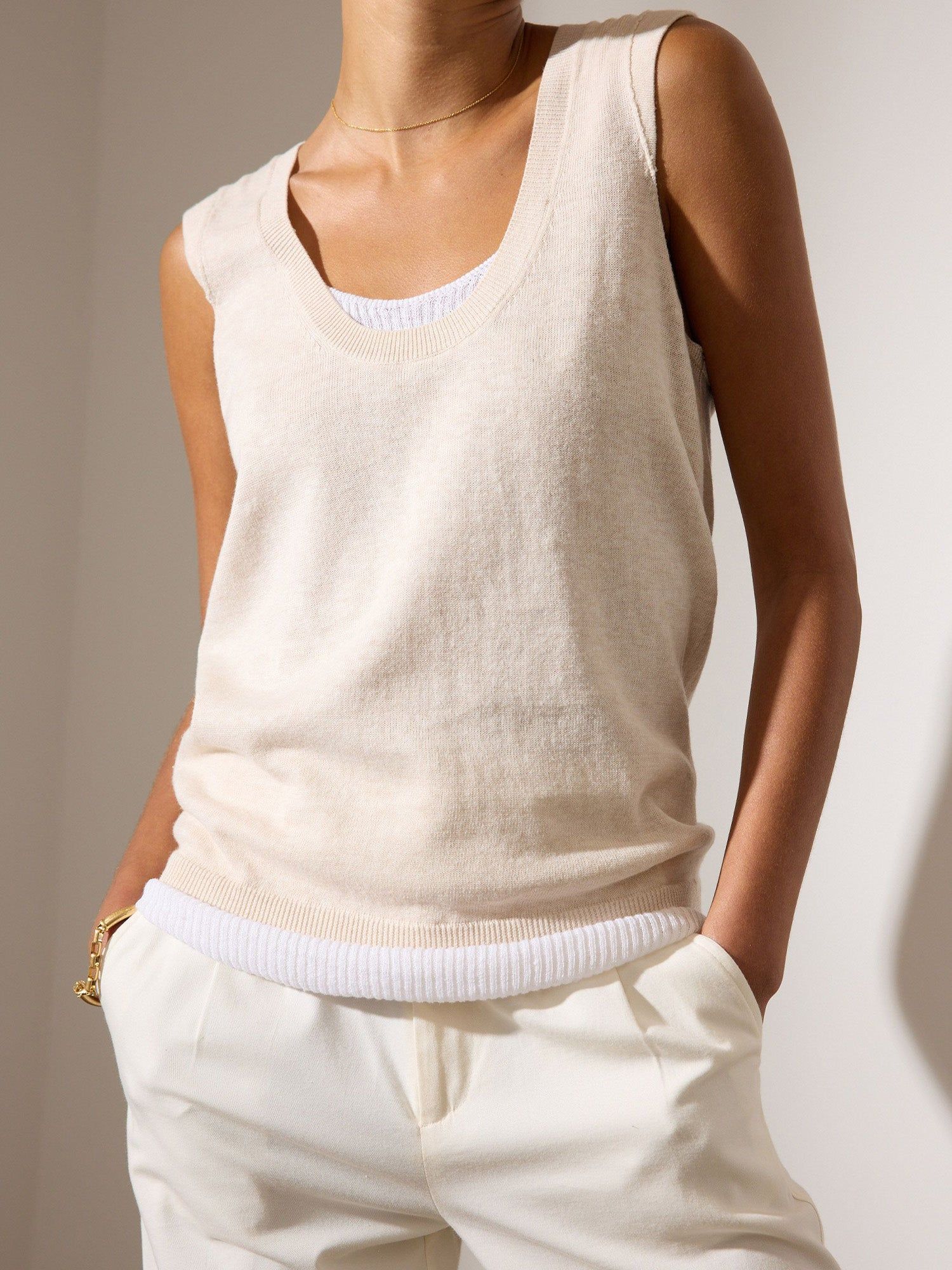 The Loreen Looker Layered Tank sold by Brochu Walker