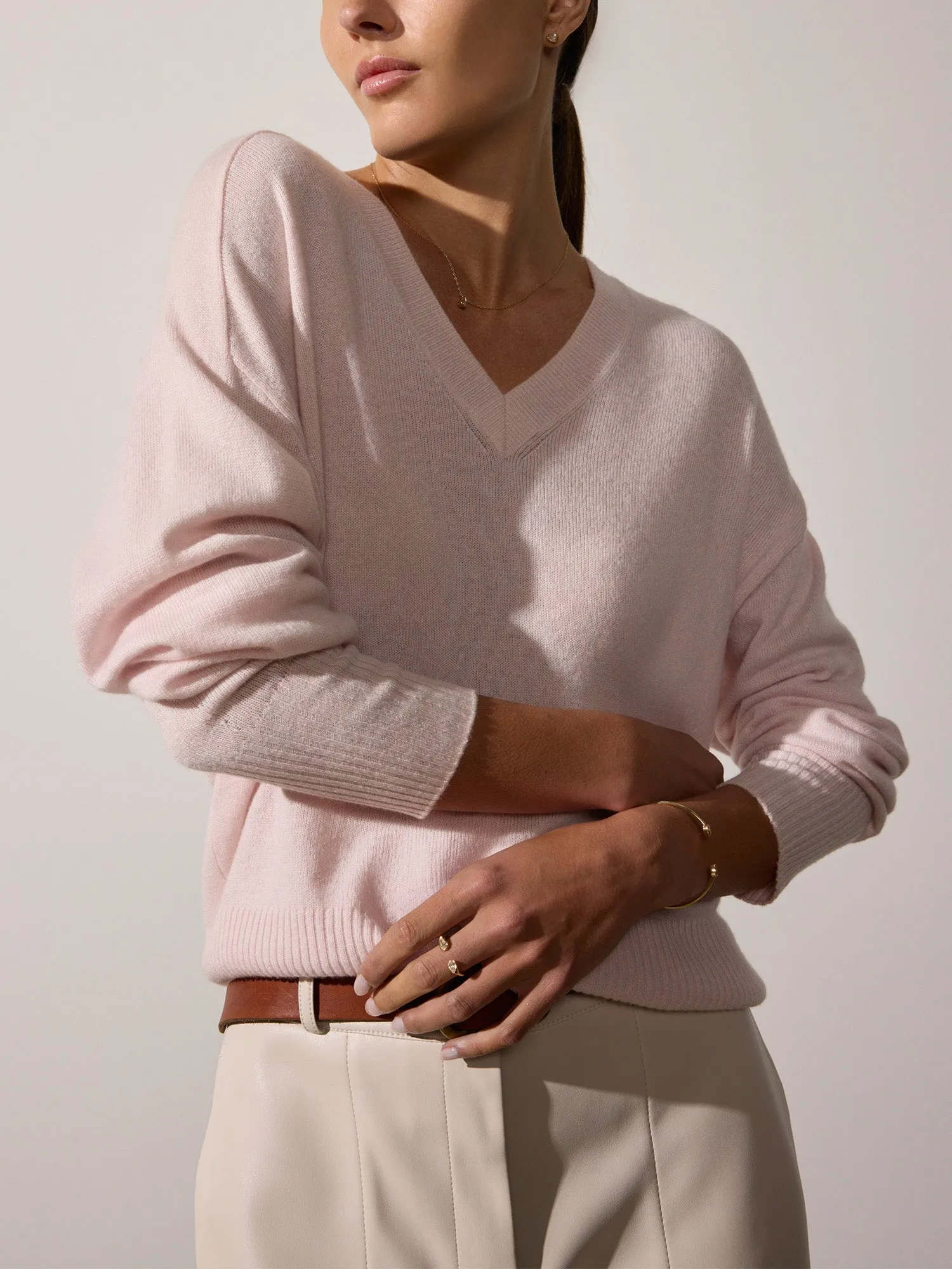 The Leia Vee Cashmere Sweater sold by Brochu Walker