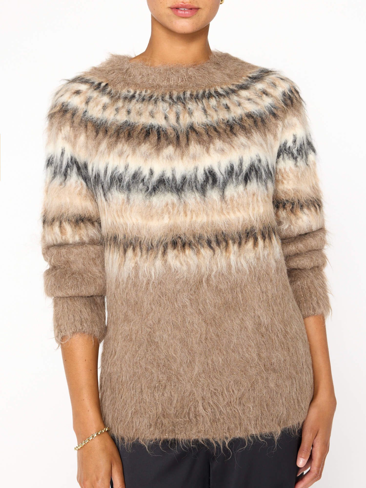 The Arla Brushed Fairisle Pullover sold by Brochu Walker