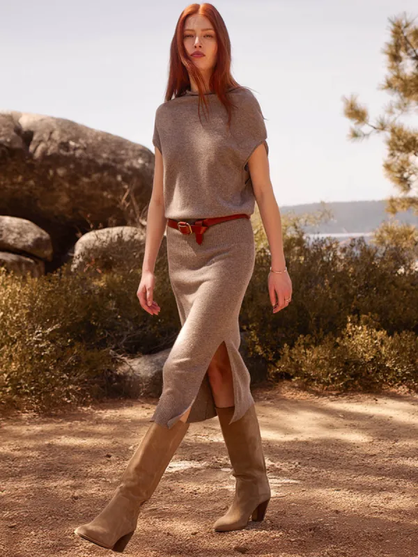 The Lori Sleeveless Cashmere Dress sold by Brochu Walker
