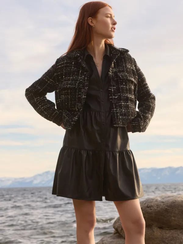 The Havana Vegan Leather Mini Dress made by Brochu Walker