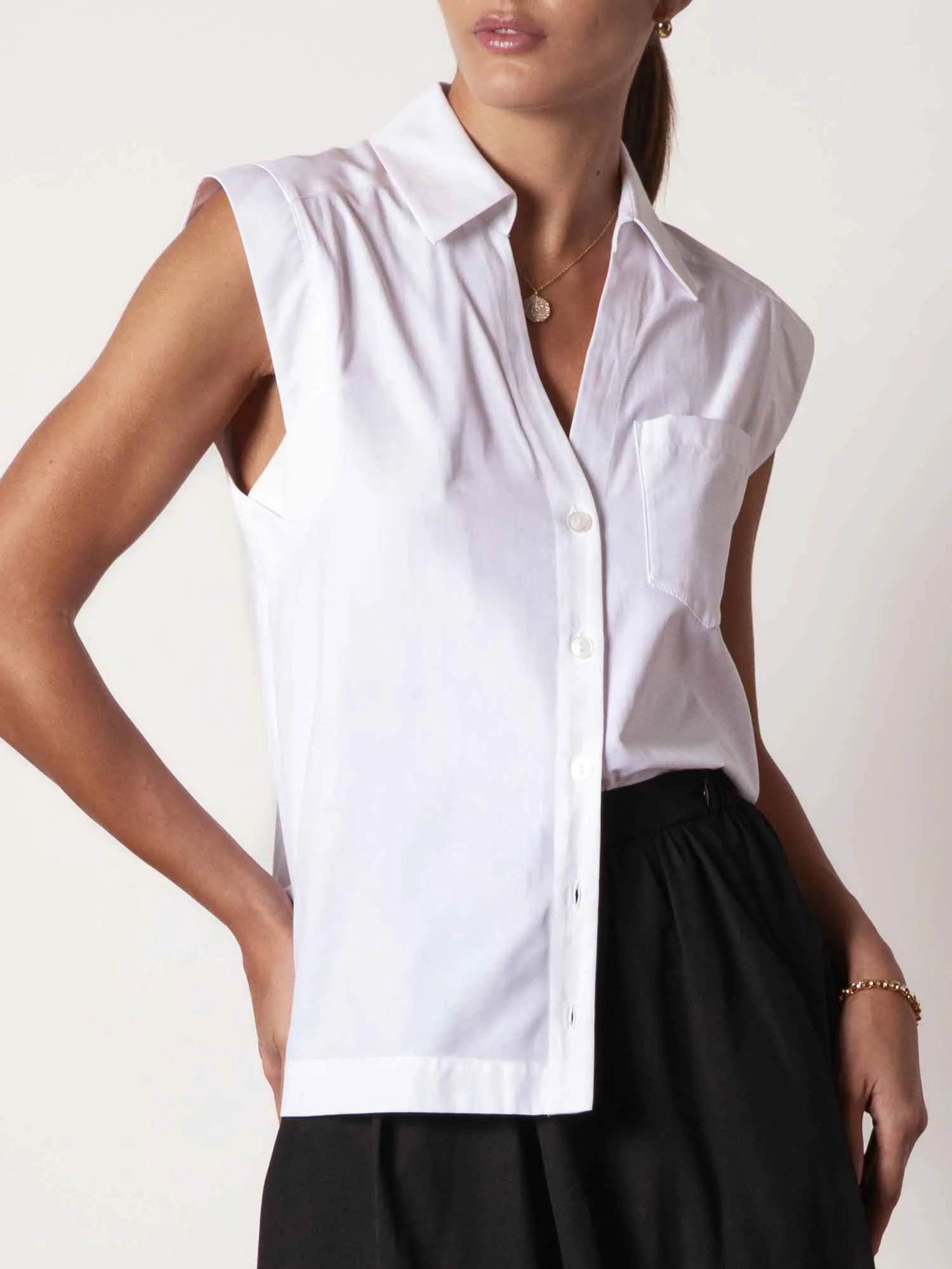 The Elias Sleeveless Shirt sold by Brochu Walker