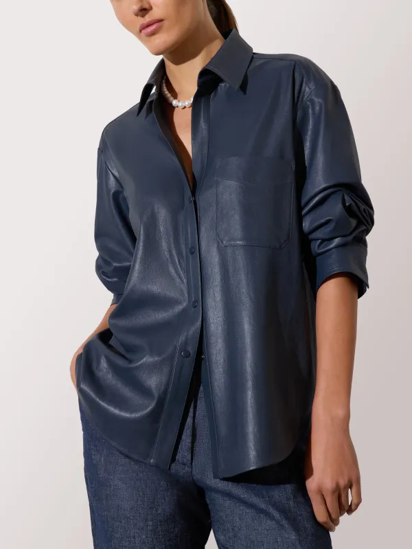 The Pia Vegan Leather Shirt sold by Brochu Walker