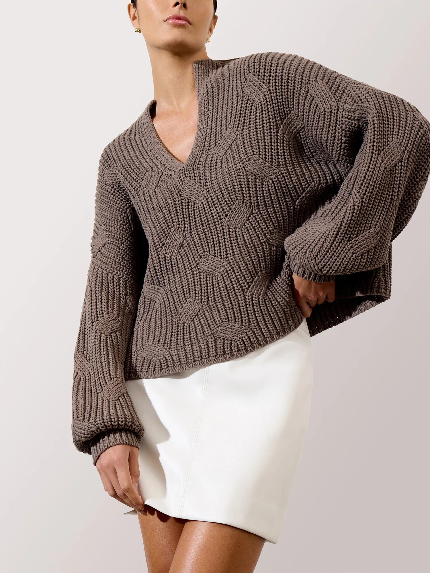 The Grayson Cable Pullover sold by Brochu Walker