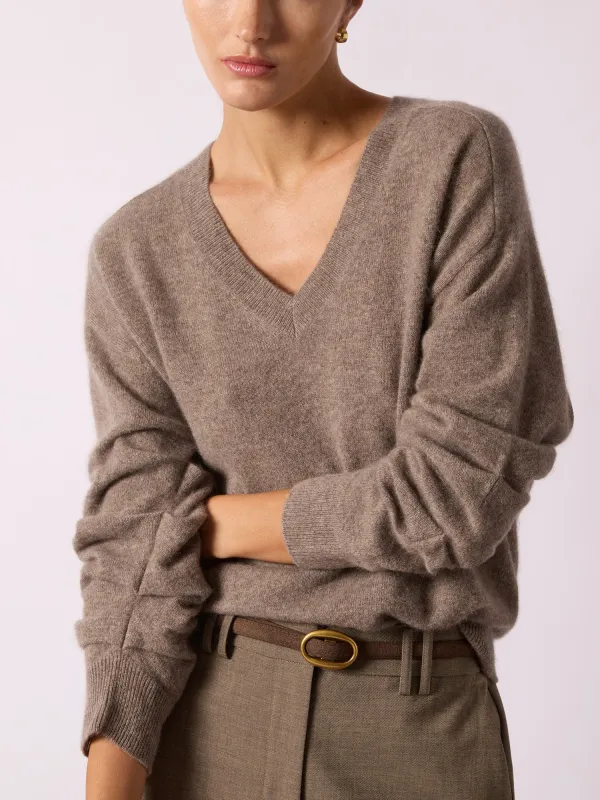 The Ennes Ruched Cashmere Sweater made by Brochu Walker