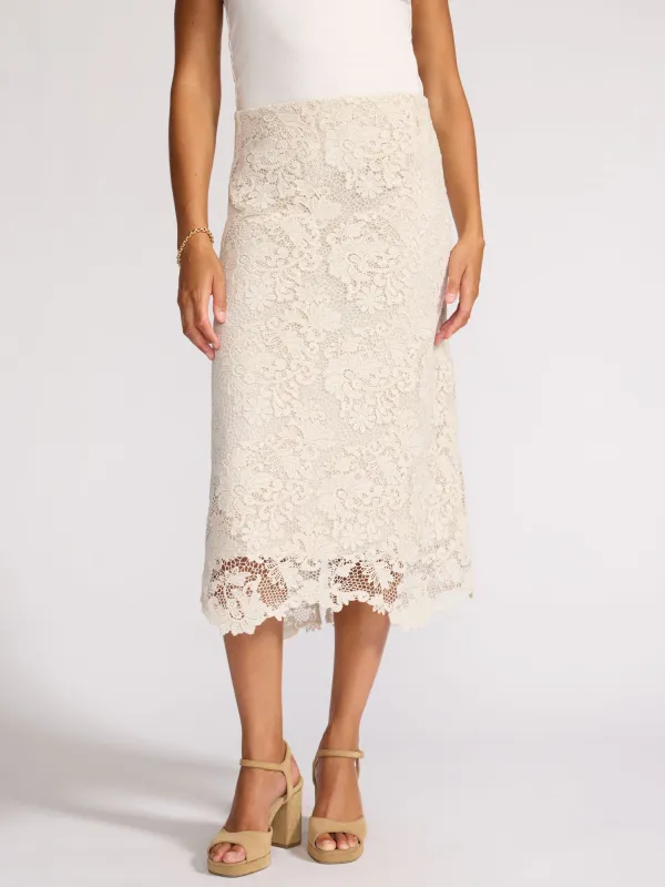 The Mara Lace Skirt made by Brochu Walker