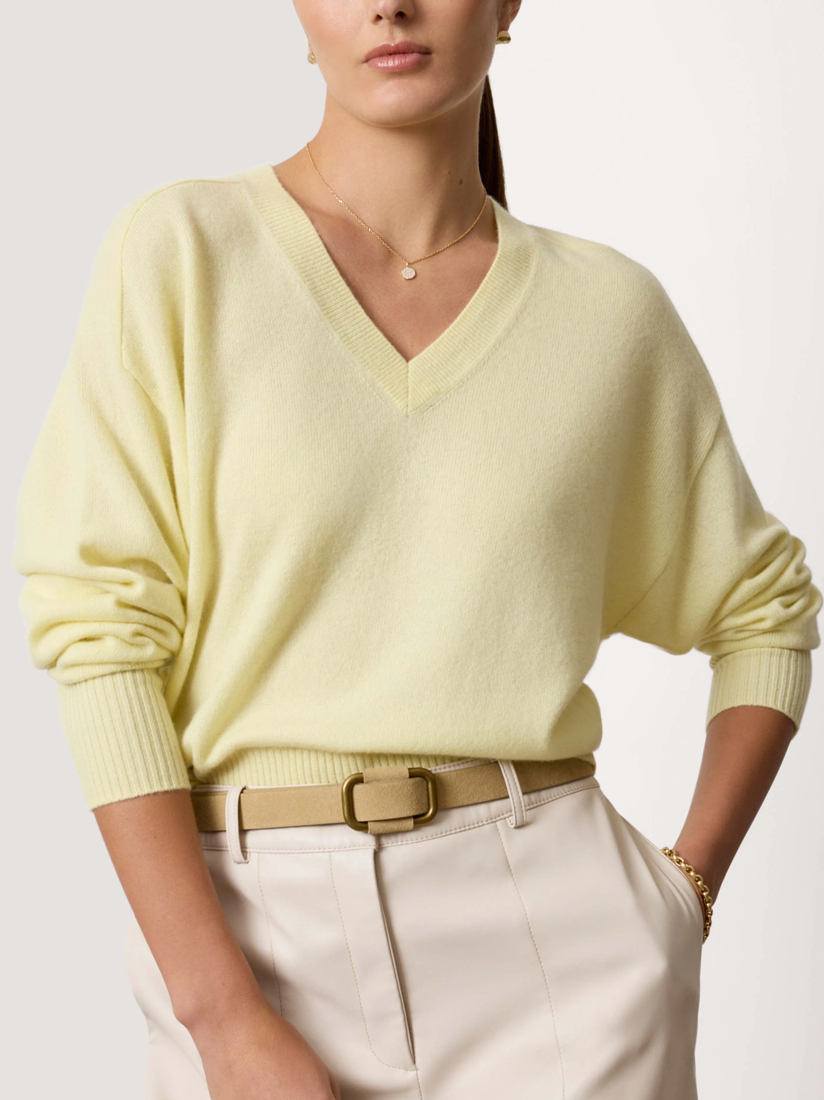 The Leia Vee Cashmere Sweater sold by Brochu Walker