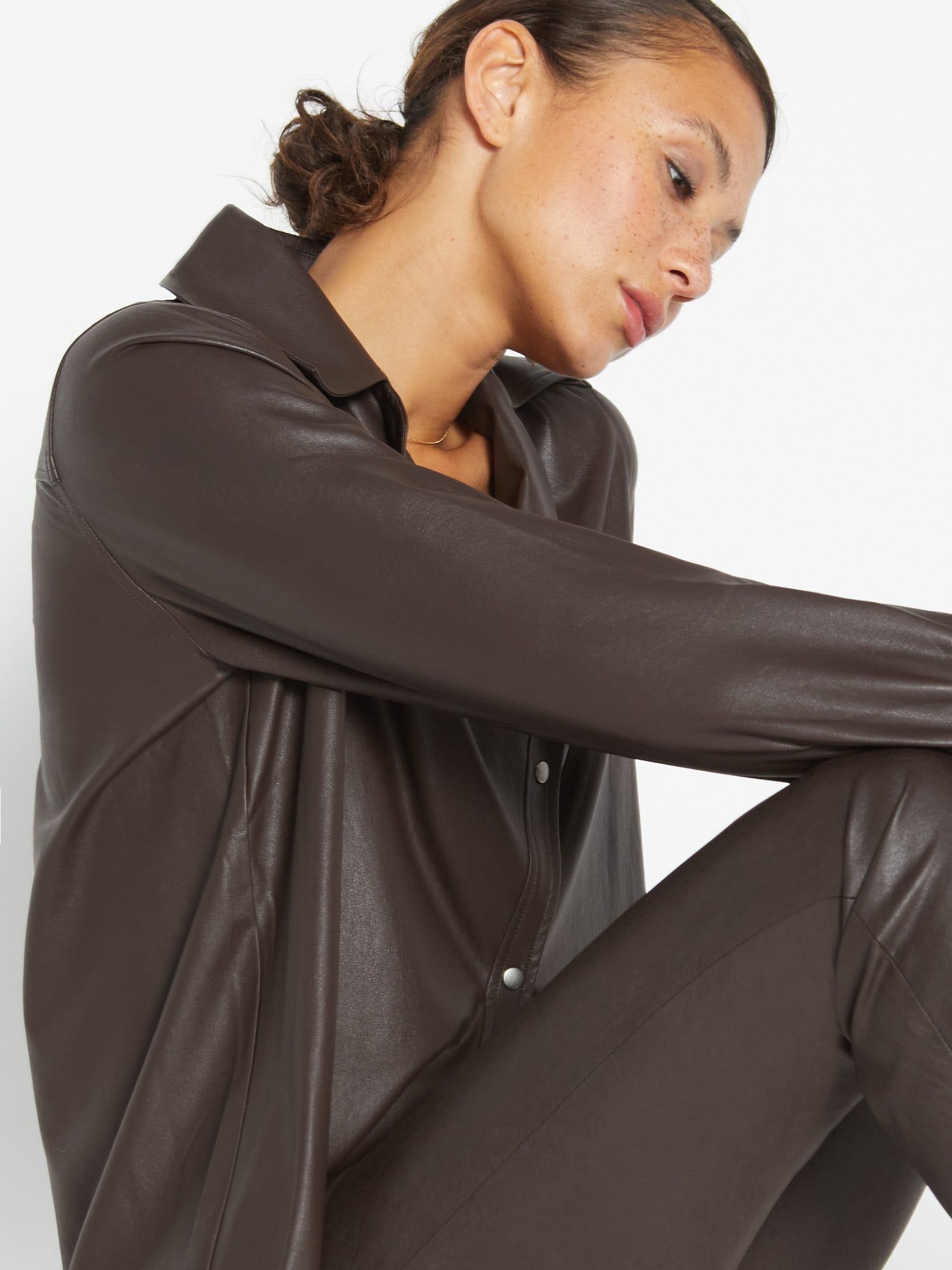The Vegan Leather Layra Shirt sold by Brochu Walker product image thumbnail 2