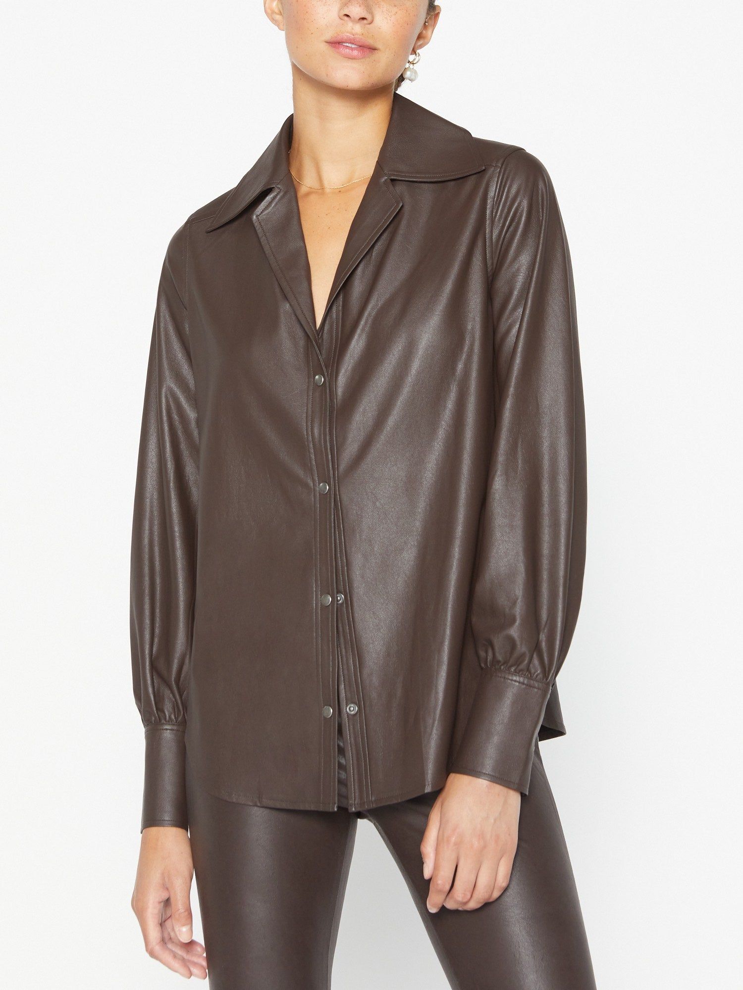 The Vegan Leather Layra Shirt sold by Brochu Walker