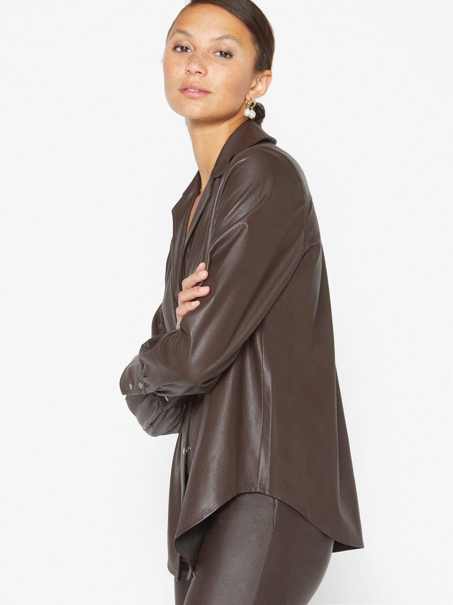 The Vegan Leather Layra Shirt sold by Brochu Walker product image thumbnail 3