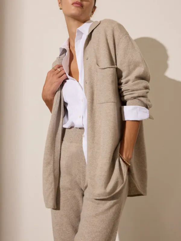 The Andre Luxe Cashmere Shacket sold by Brochu Walker