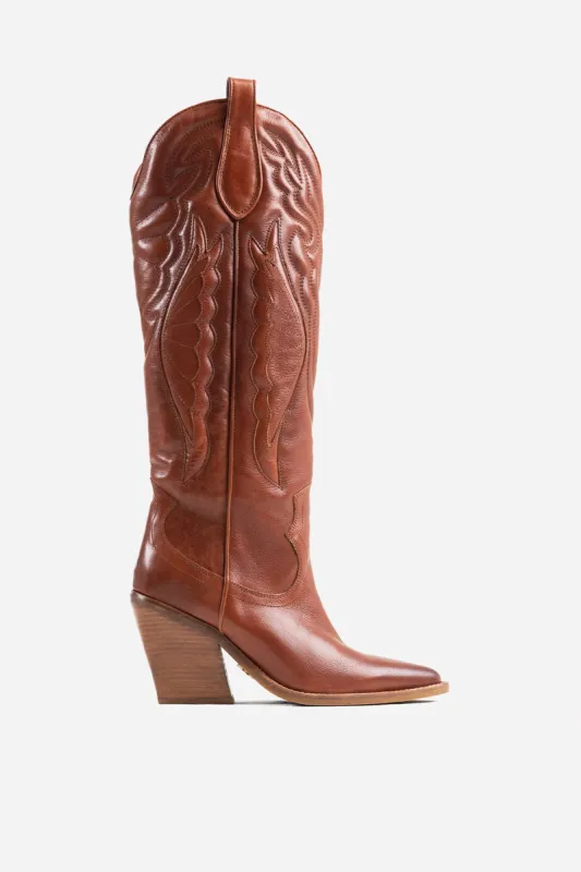 Western High Boot New-Kole | caramel sold by Bronx