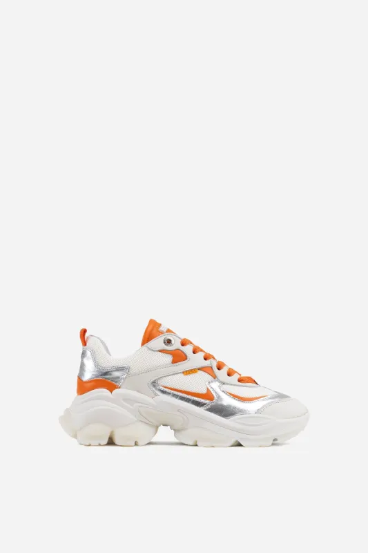 Sneaker Linn-y | off white/silver/orange made by Bronx