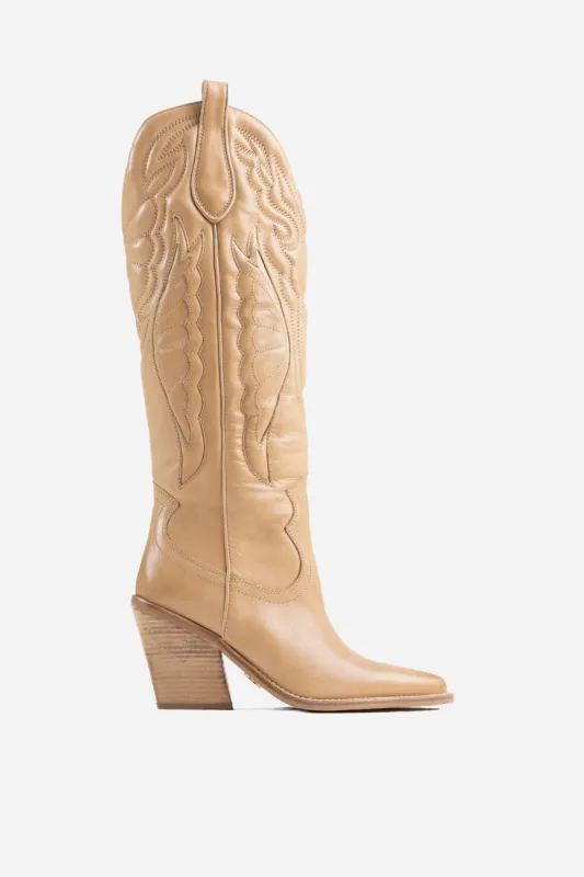 Western High Boot New-Kole | dark camel sold by Bronx