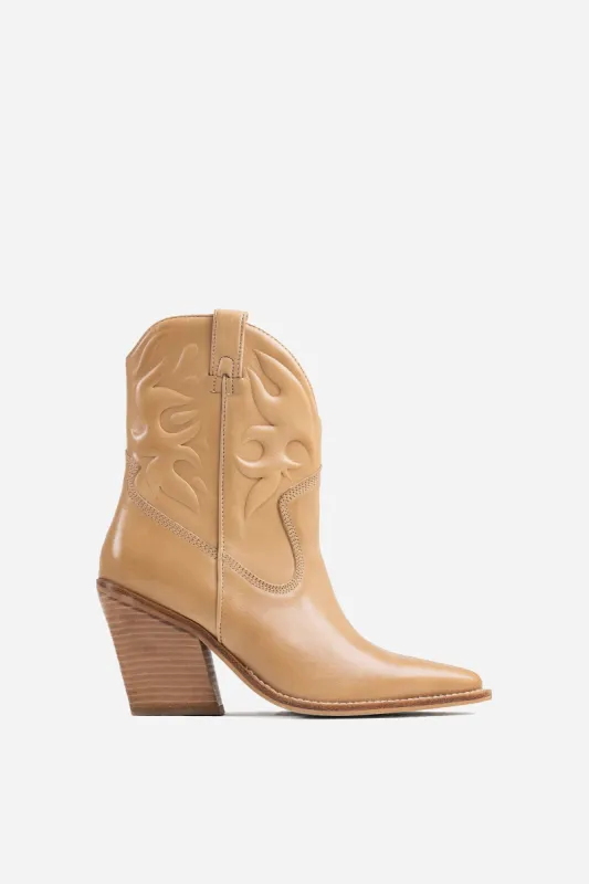 Cowboy Ankle Boot New-Kole | dark camel sold by Bronx
