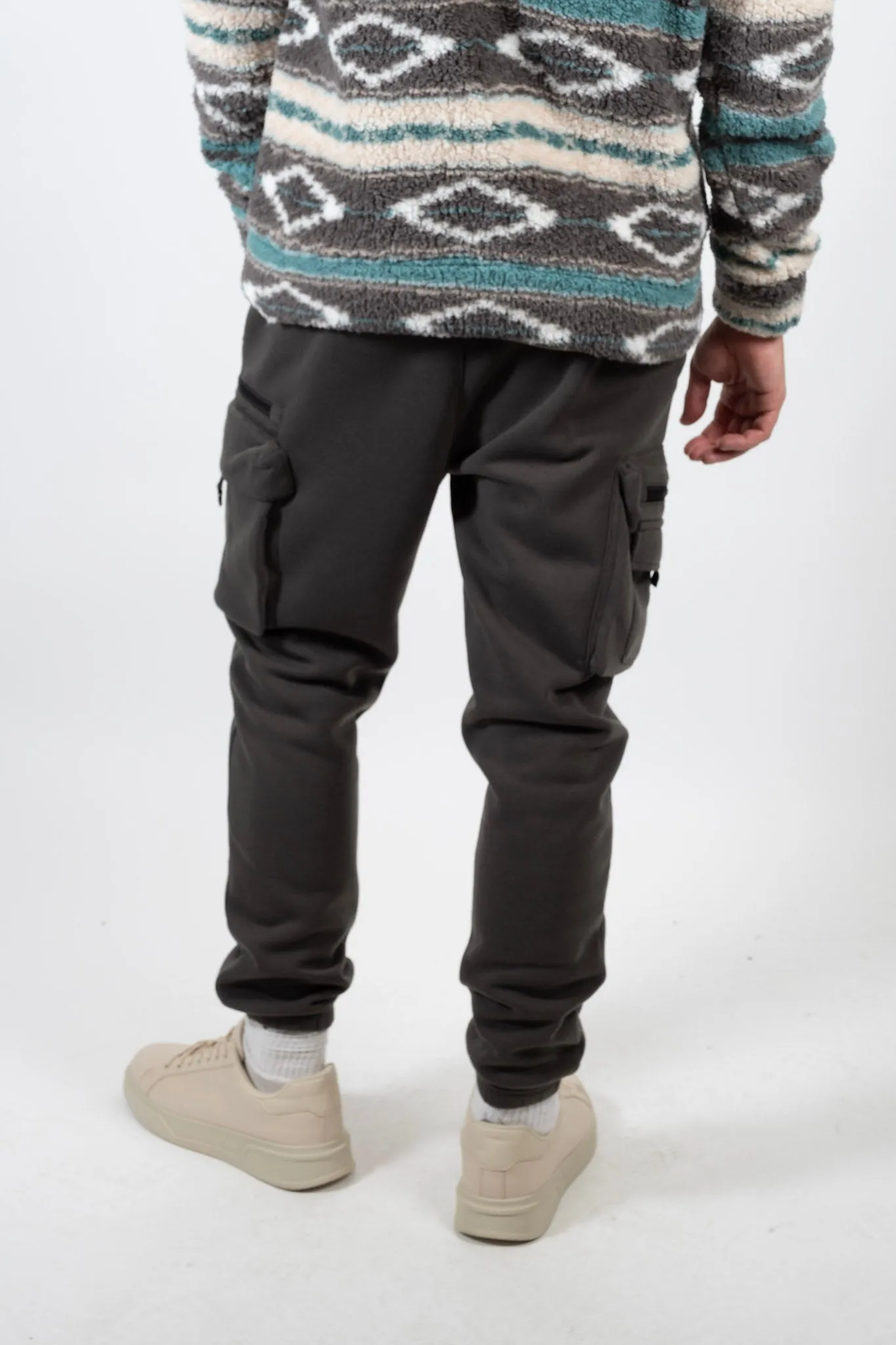 Zip Cargo Pocket Fleece Sweatpants sold by Brooklyn Cloth product image thumbnail 5
