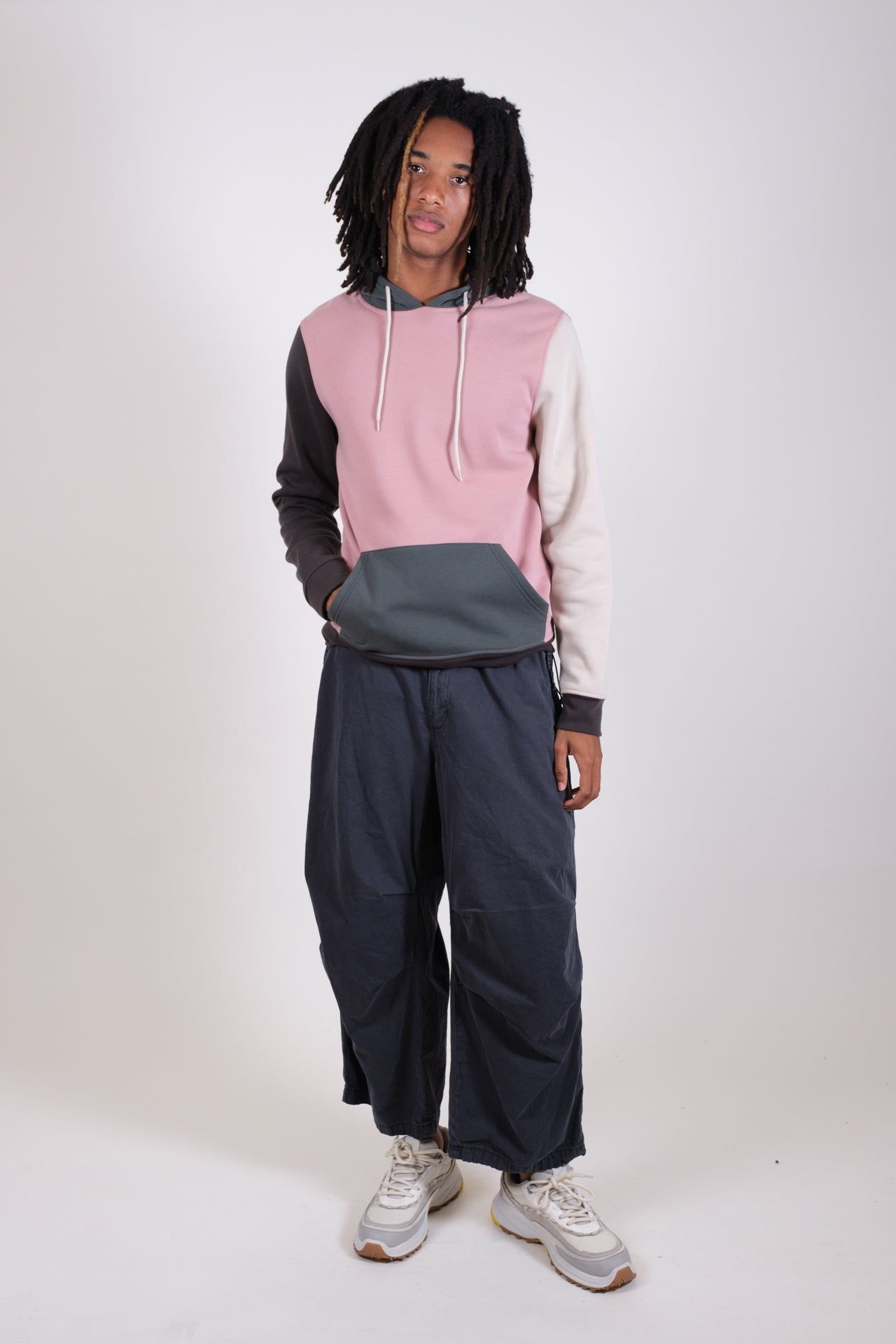 Dusty Rose Color Blocked Hoodie sold by Brooklyn Cloth product image thumbnail 5