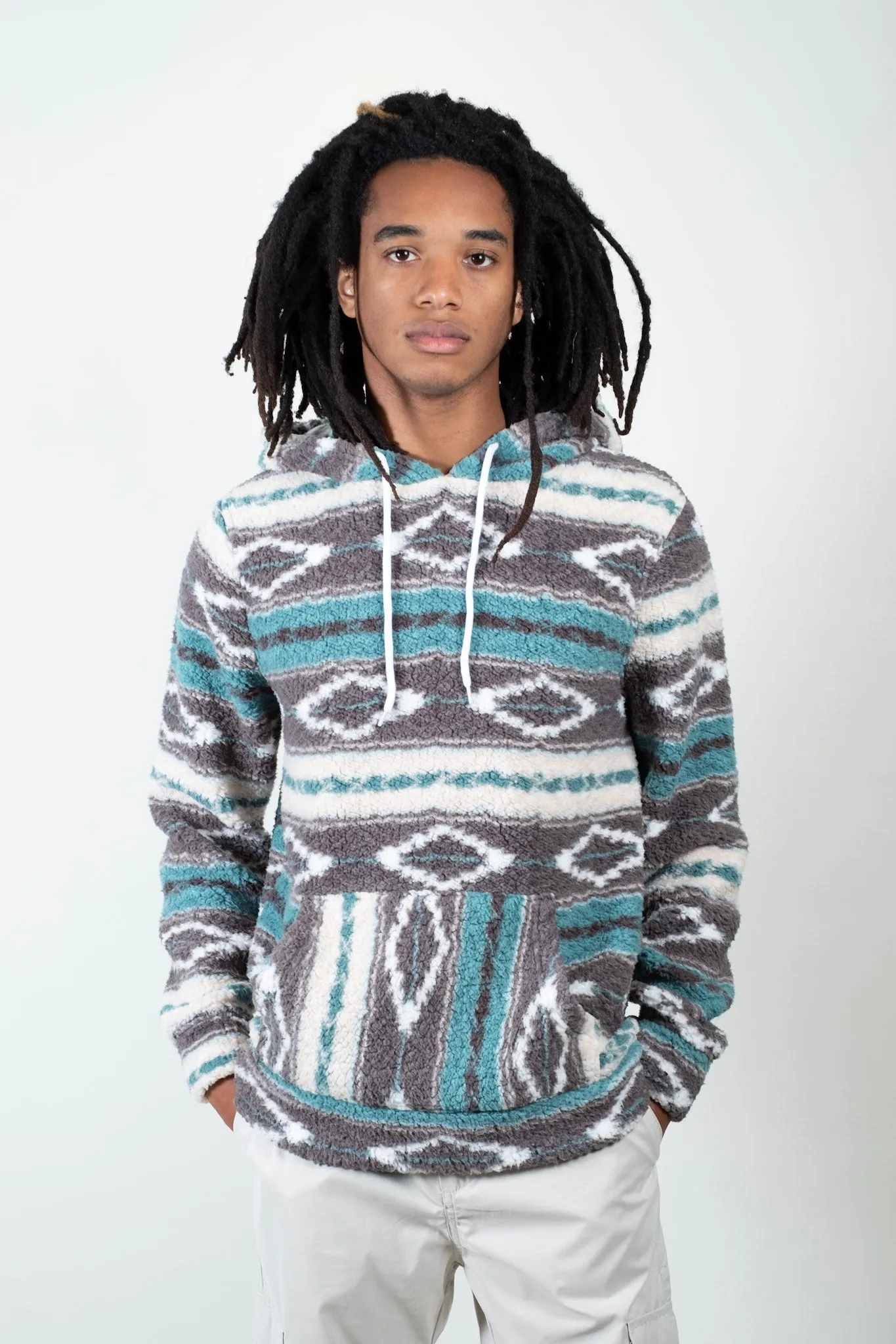 Baja Stripe Sherpa Hoodie sold by Brooklyn Cloth product image thumbnail 2