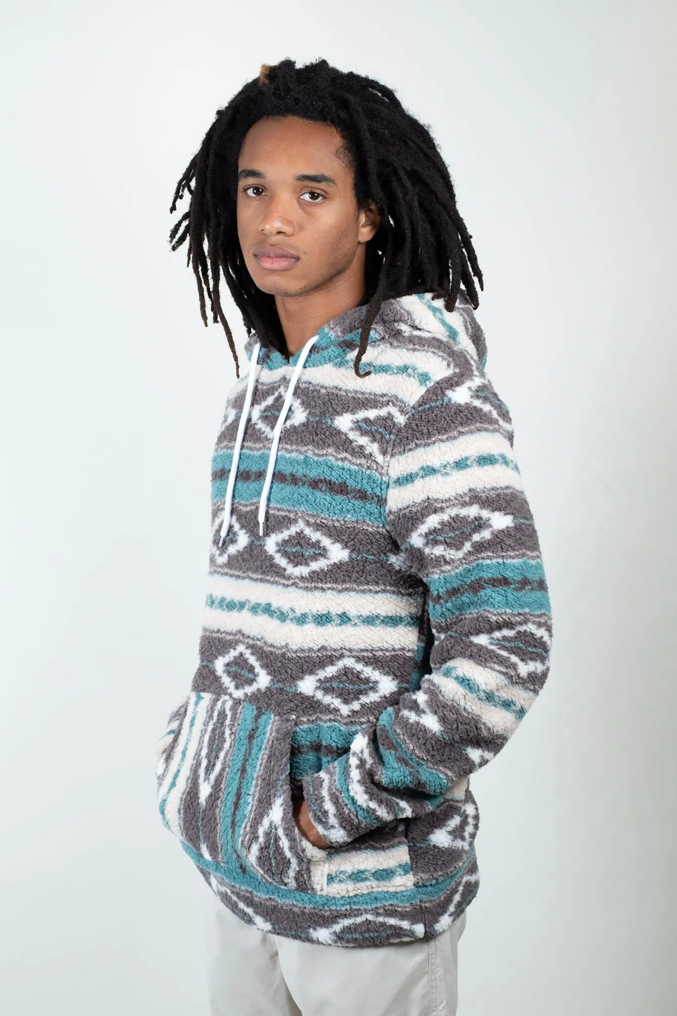 Baja Stripe Sherpa Hoodie sold by Brooklyn Cloth product image thumbnail 3