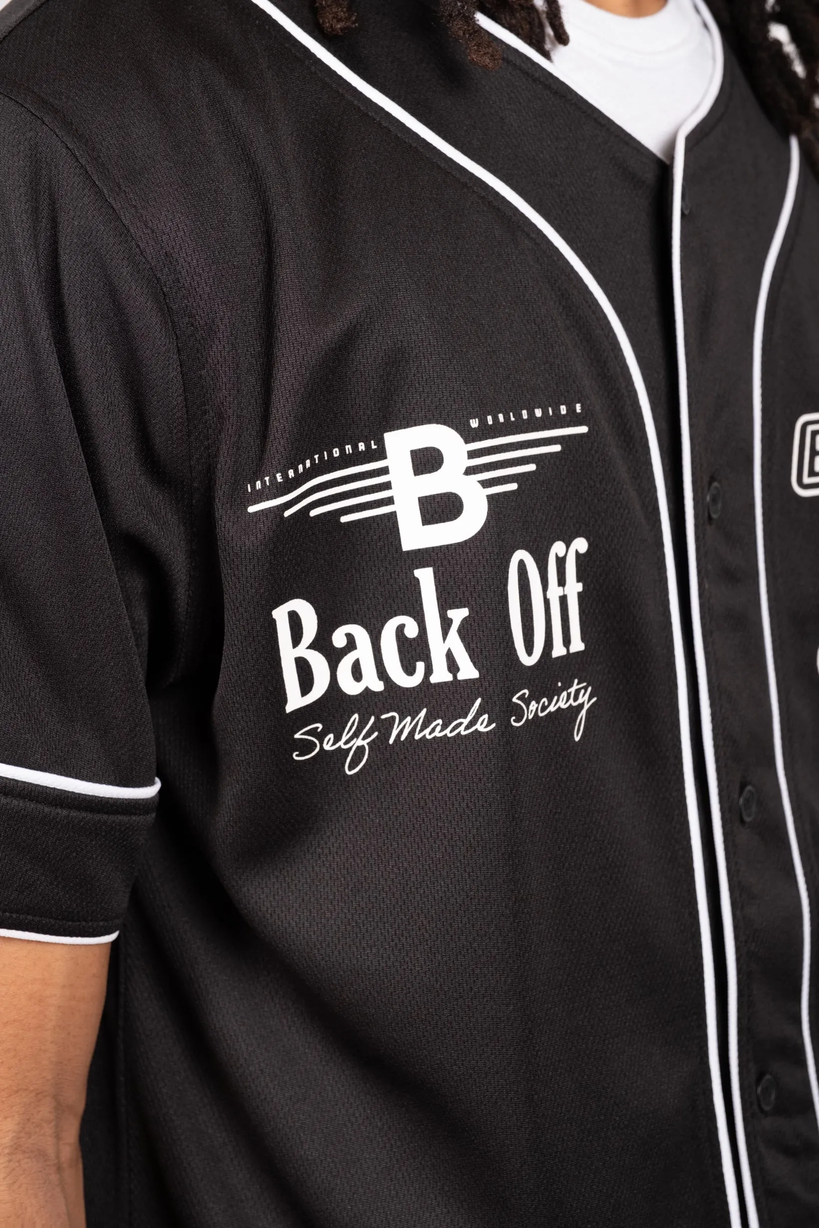 Back Off Mesh Baseball Jersey sold by Brooklyn Cloth product image thumbnail 2