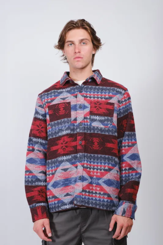 Native Diamond Stripe Jacquard Shacket sold by Brooklyn Cloth