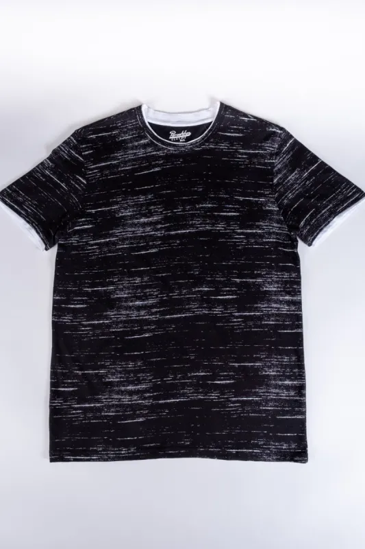 Double Layer Straight Hem Streaky Tee sold by Brooklyn Cloth