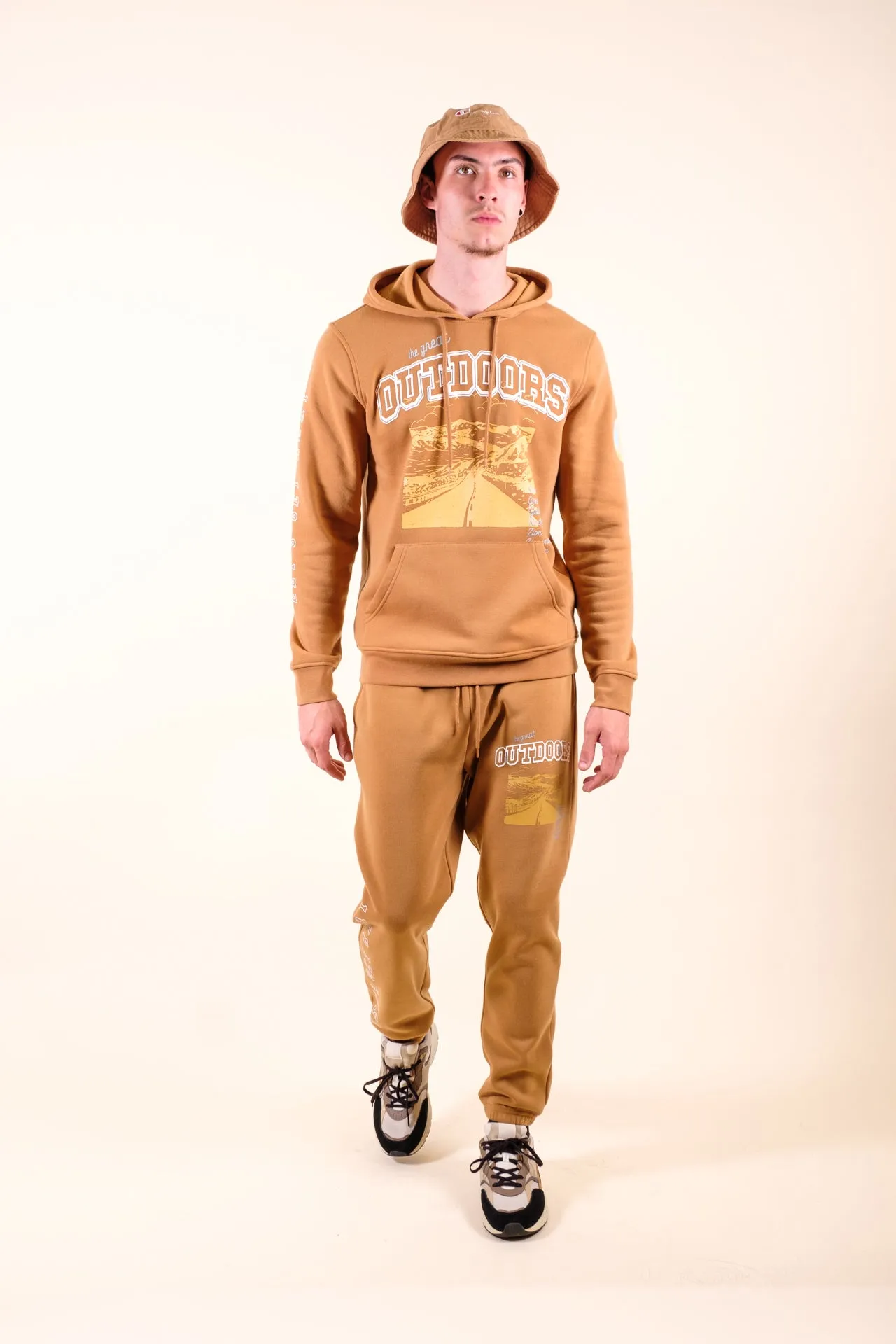 Tobacco The Great Outdoors Fleece Hoodie sold by Brooklyn Cloth product image thumbnail 2
