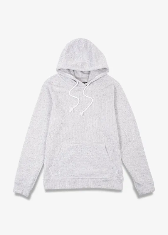 White Yarn Dye Stripe Cozy Hoodie sold by Brooklyn Cloth
