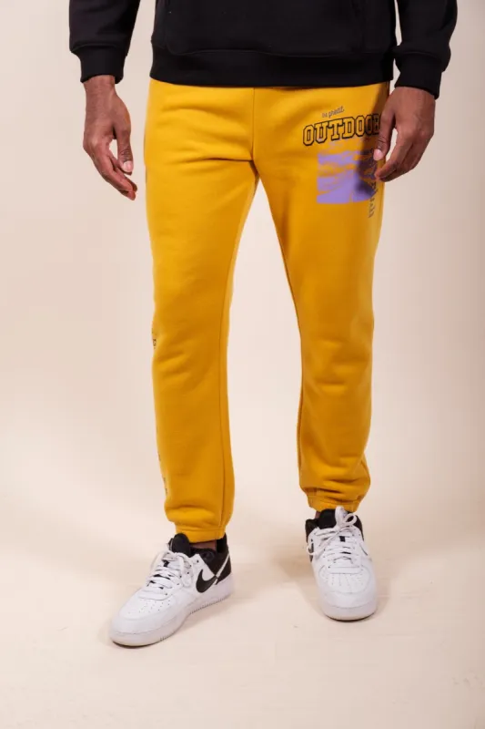 The Great Outdoors Mustard Fleece Sweatpants sold by Brooklyn Cloth