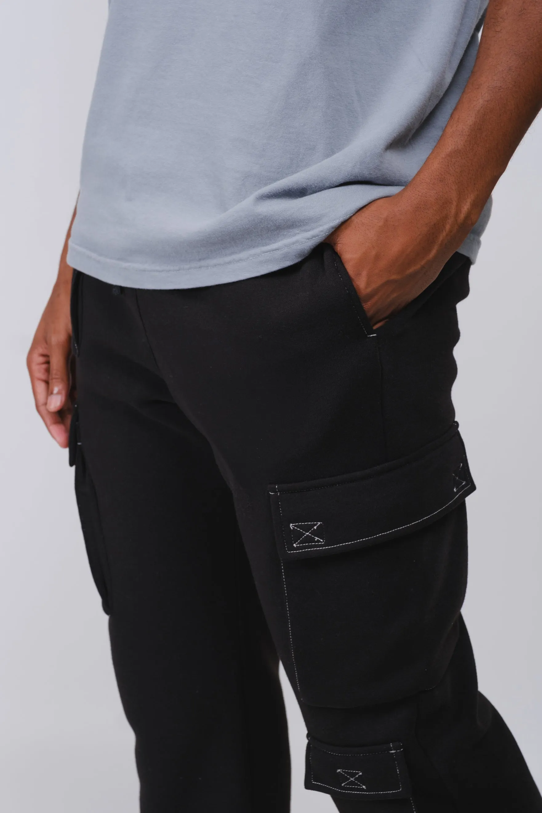 Contrast Stitch Cargo Sweatpant sold by Brooklyn Cloth product image thumbnail 3