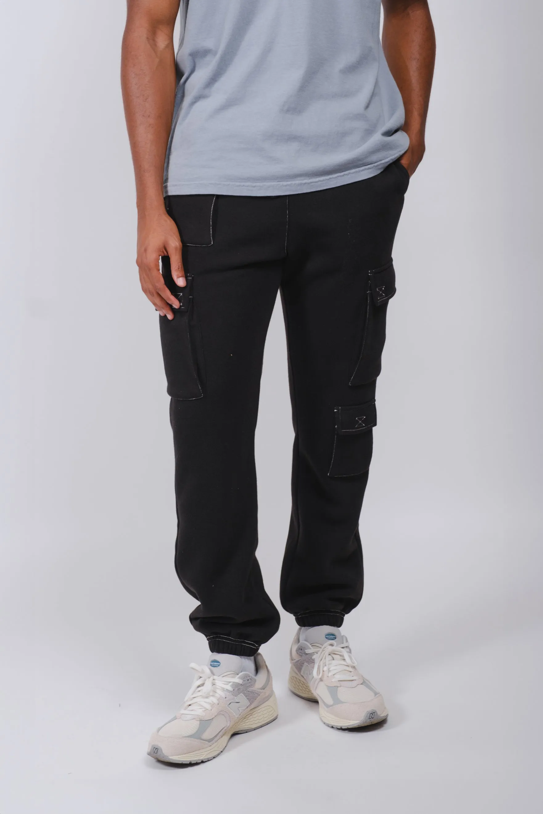 Contrast Stitch Cargo Sweatpant sold by Brooklyn Cloth