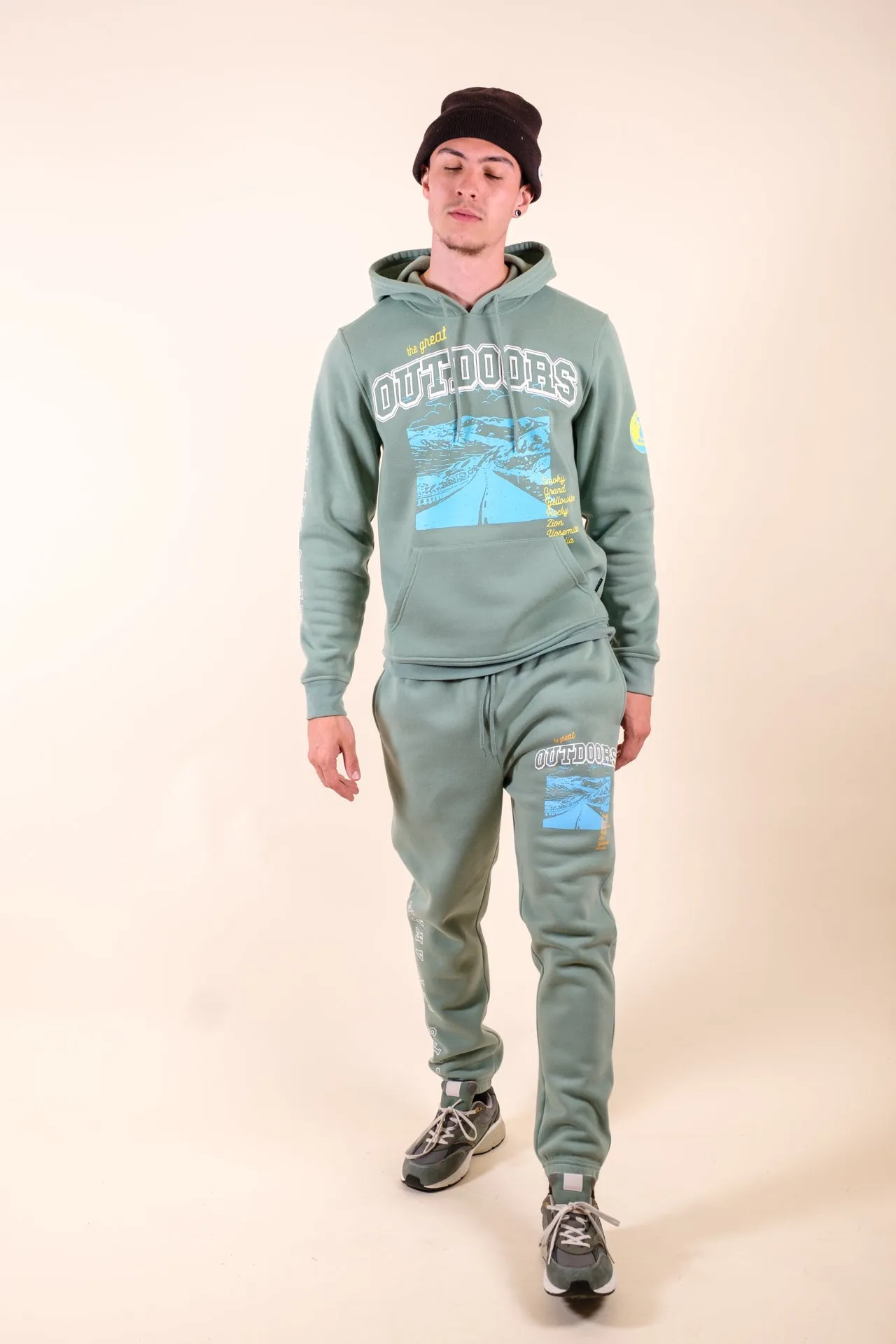 Soft Moss The Great Outdoors Fleece Hoodie sold by Brooklyn Cloth product image thumbnail 3