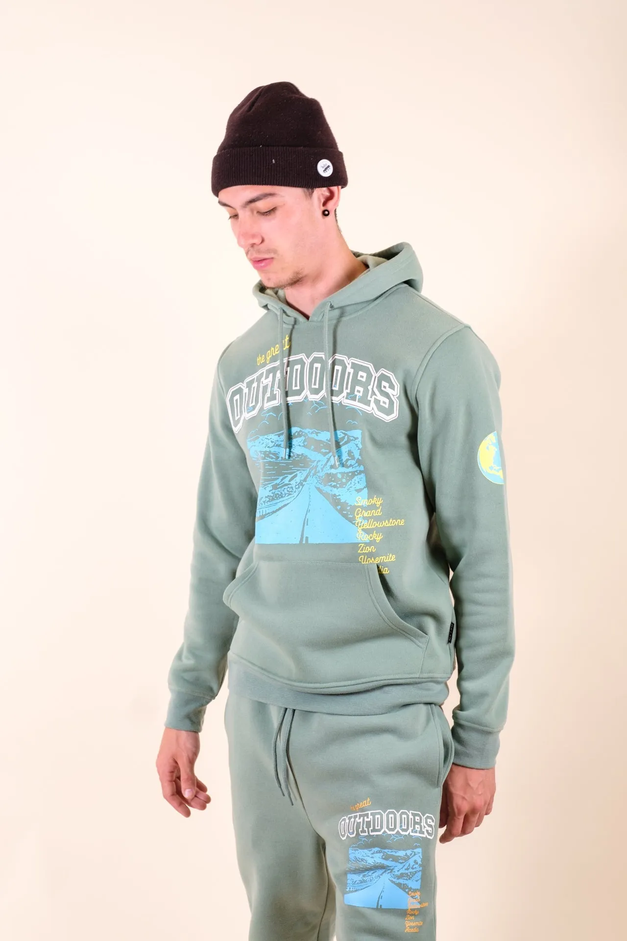 Soft Moss The Great Outdoors Fleece Hoodie sold by Brooklyn Cloth product image thumbnail 4