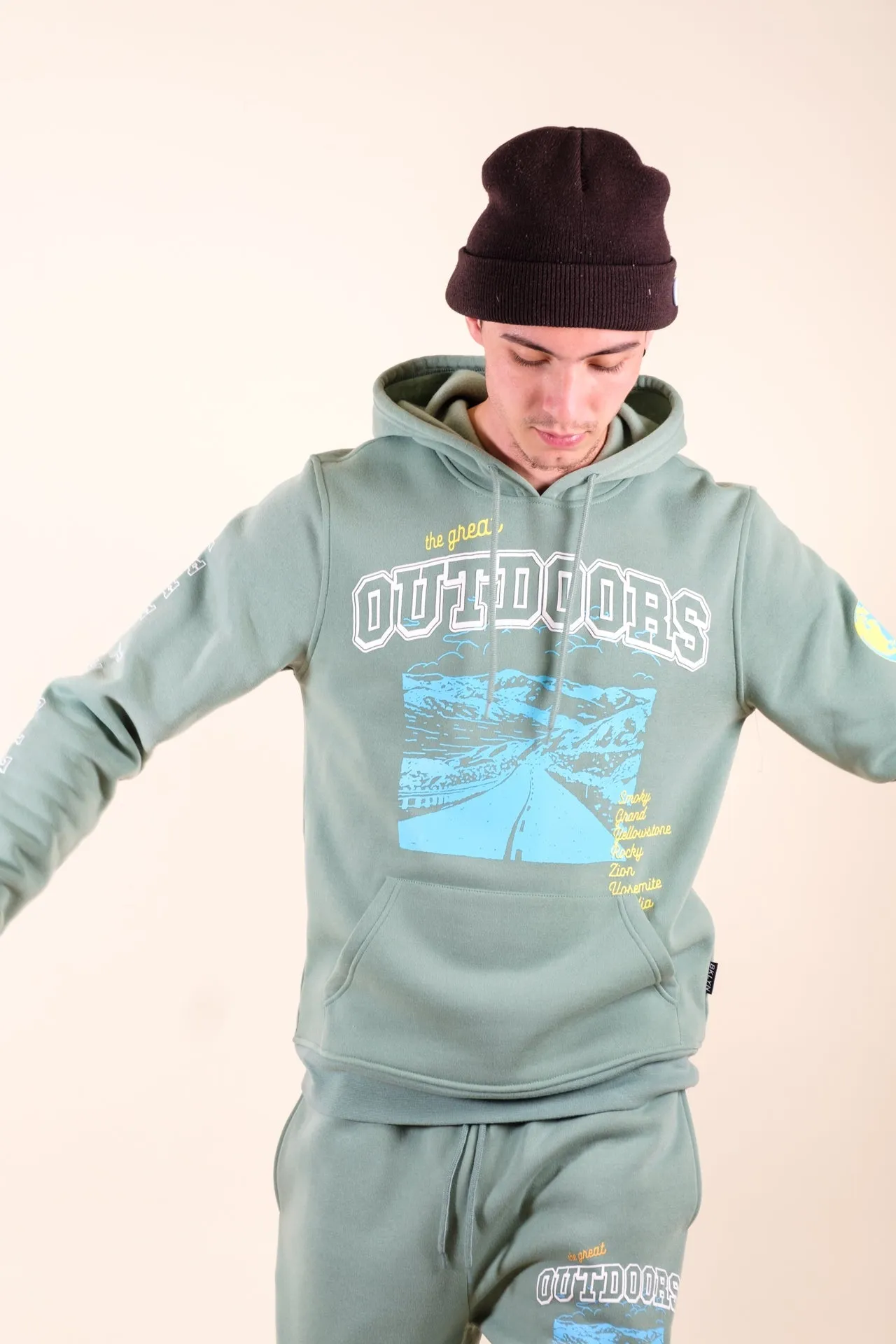 Soft Moss The Great Outdoors Fleece Hoodie sold by Brooklyn Cloth product image thumbnail 2