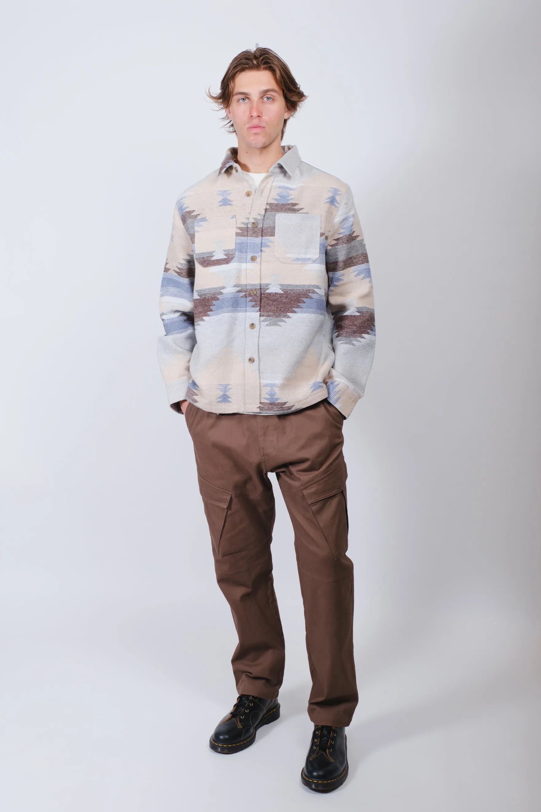 Boxy Exploded Aztec Jacquard Shacket sold by Brooklyn Cloth product image thumbnail 5