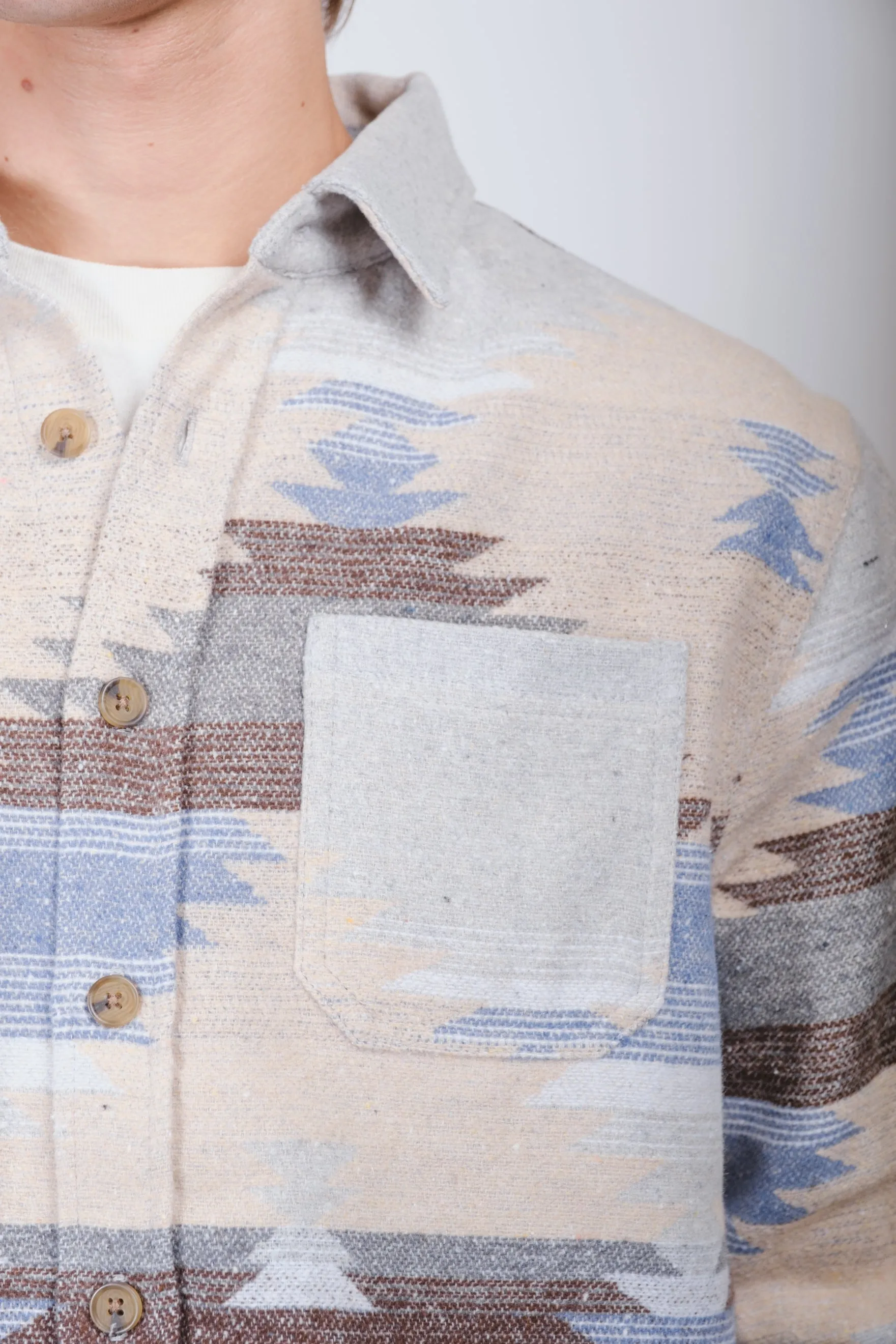 Boxy Exploded Aztec Jacquard Shacket sold by Brooklyn Cloth product image thumbnail 3