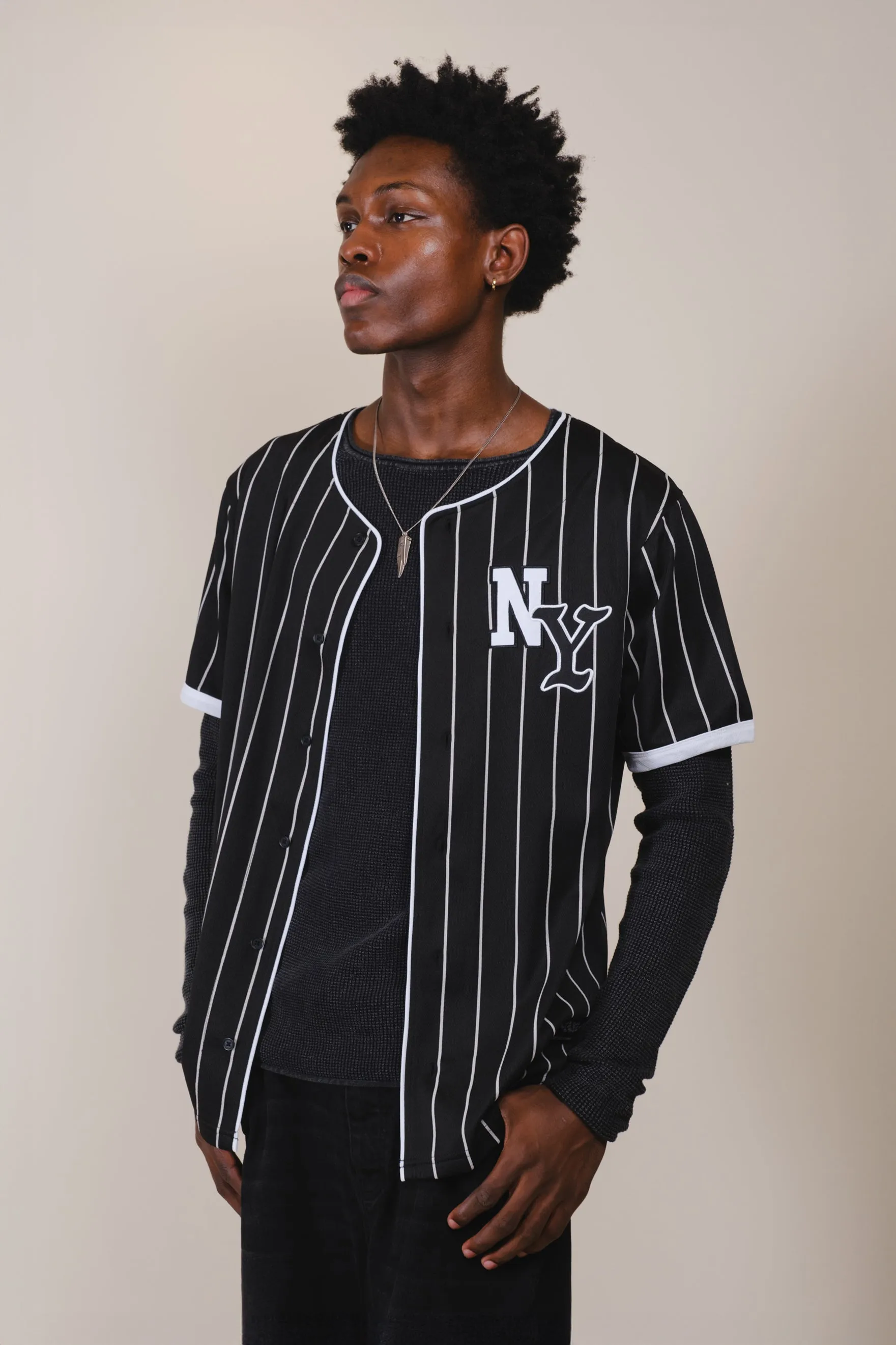 NY Pinstripe Baseball Jersey sold by Brooklyn Cloth