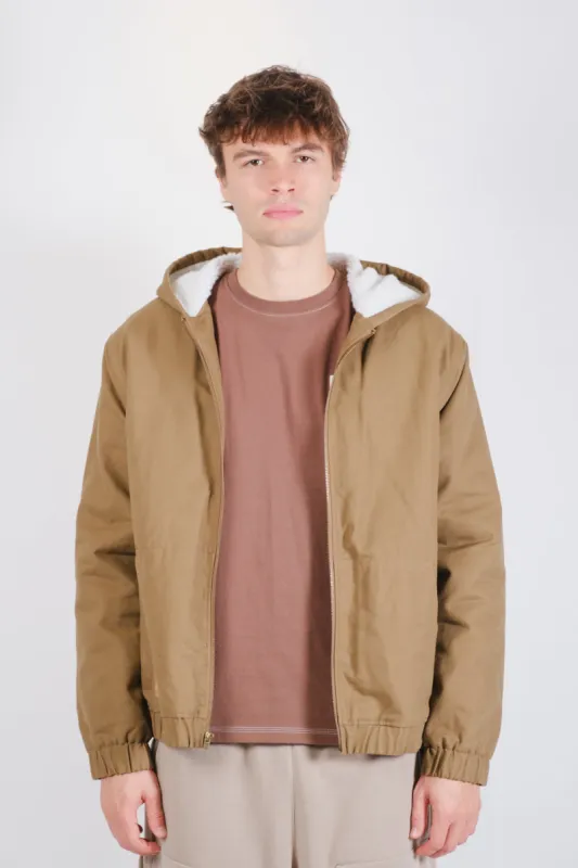 Sherpa Lined Hooded Canvas Jacket sold by Brooklyn Cloth