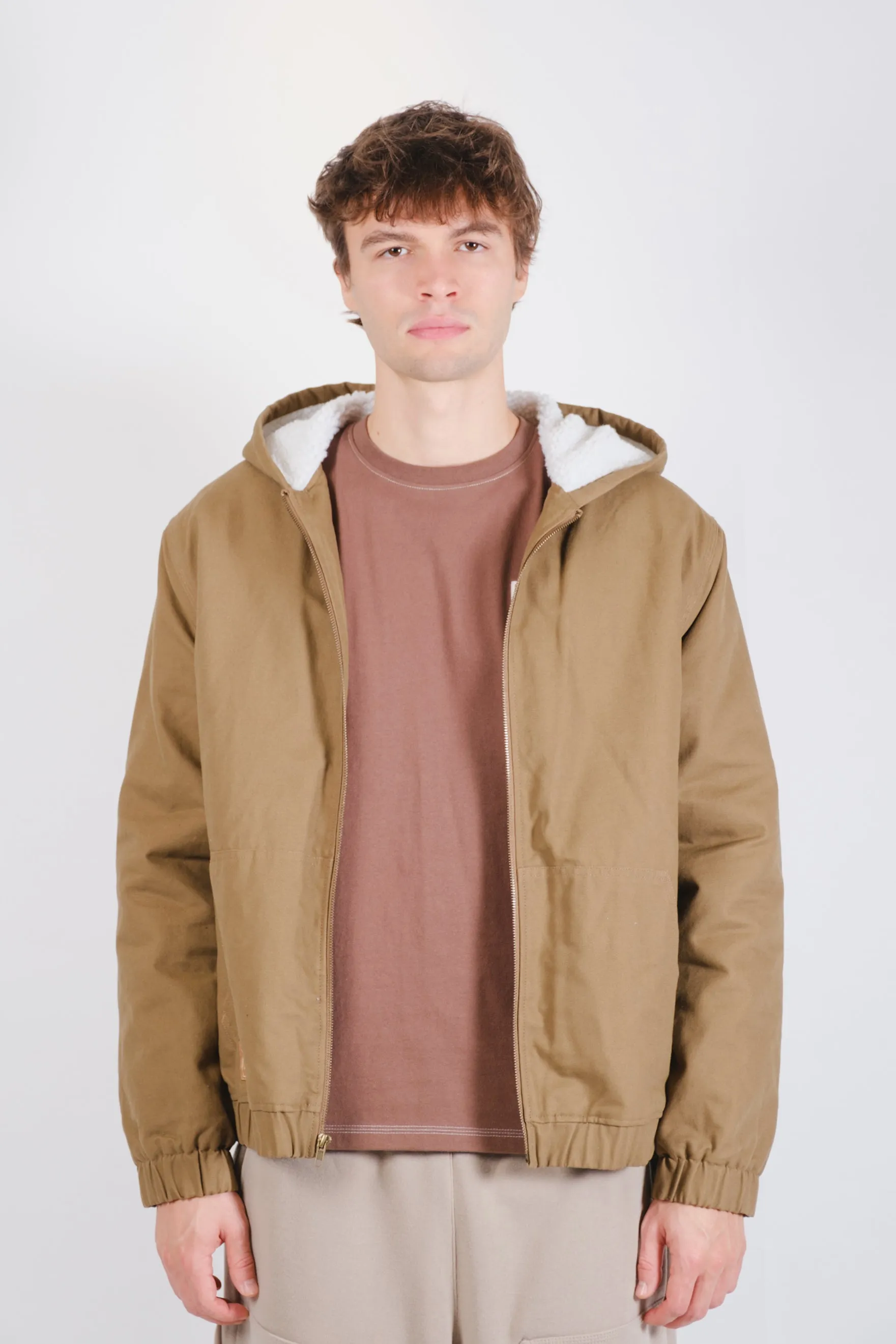 Sherpa Lined Hooded Canvas Jacket sold by Brooklyn Cloth