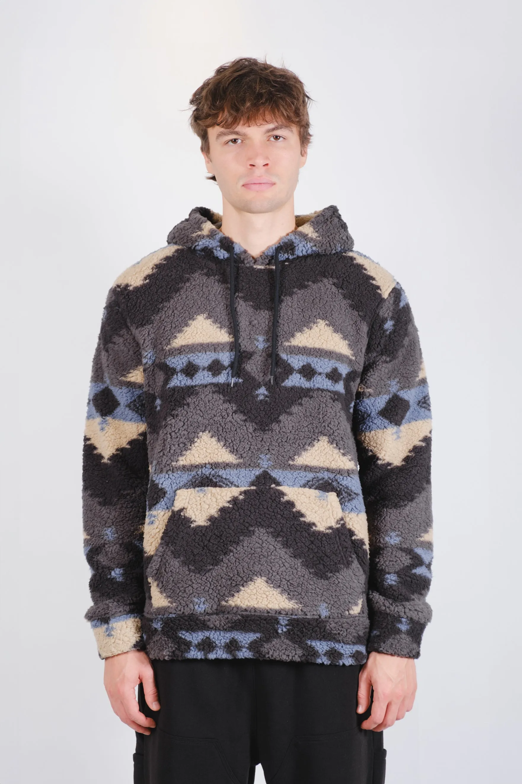 Native Stamp Sherpa Hoodie sold by Brooklyn Cloth