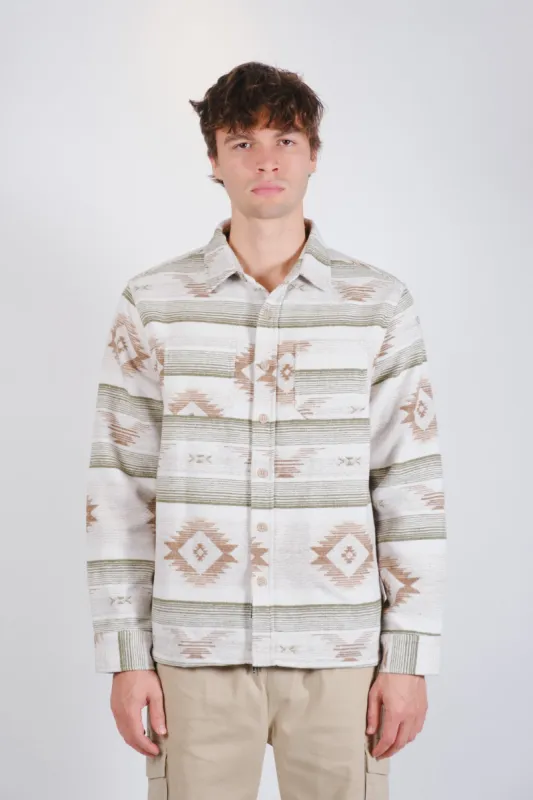 Striper Native Jacquard Shacket sold by Brooklyn Cloth