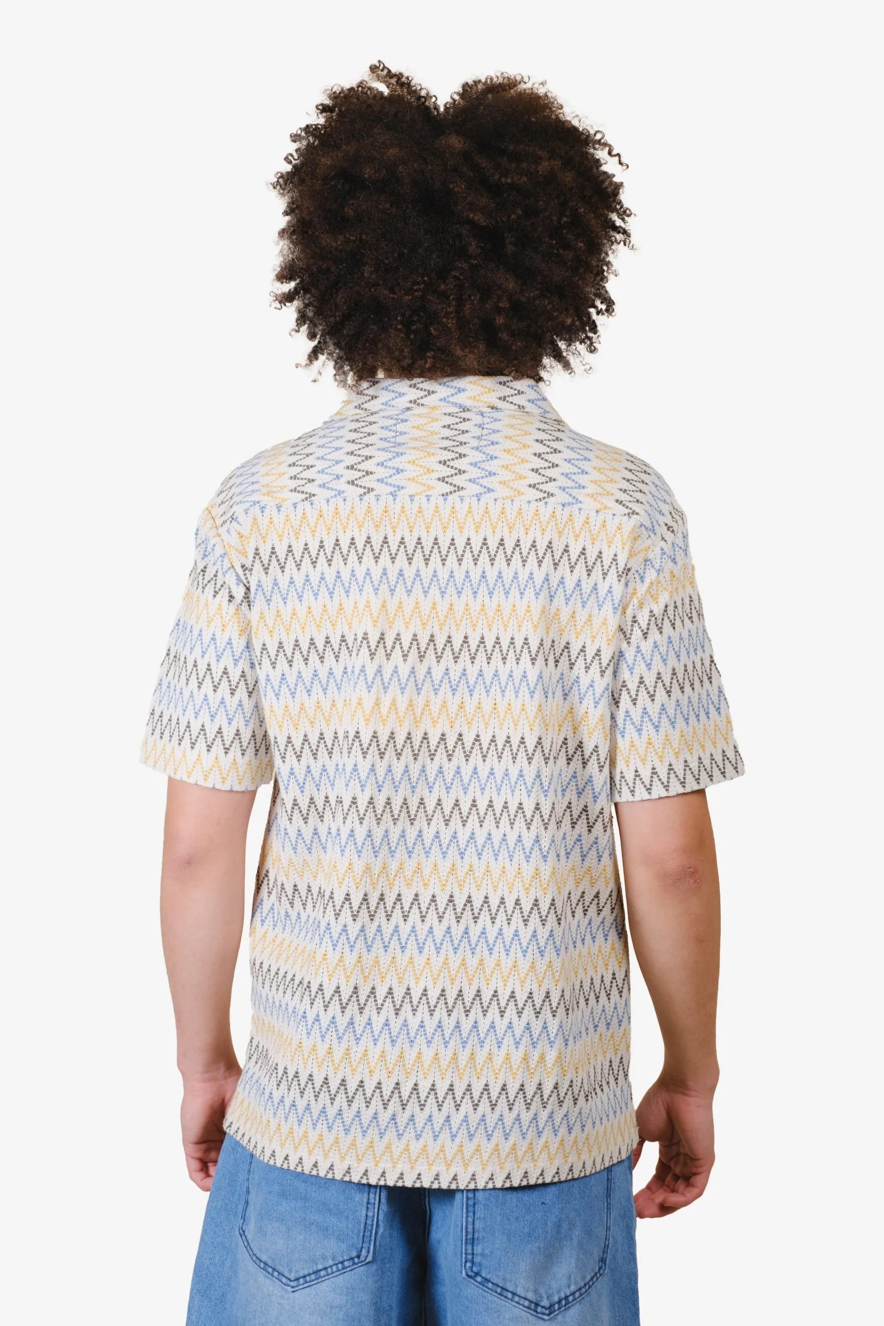 Zig Zag Knit Camp Collar Shirt sold by Brooklyn Cloth product image thumbnail 4