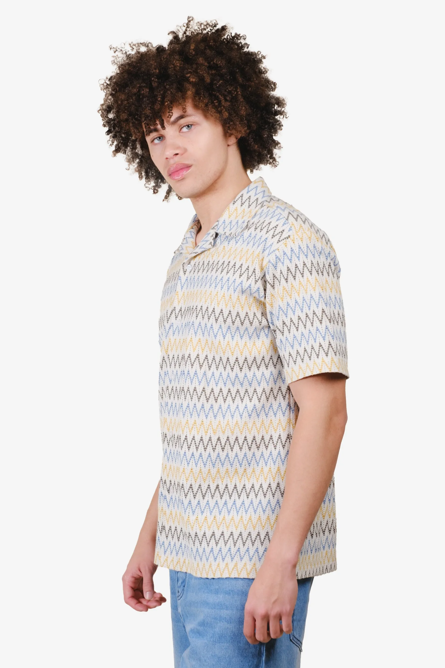 Zig Zag Knit Camp Collar Shirt sold by Brooklyn Cloth product image thumbnail 2