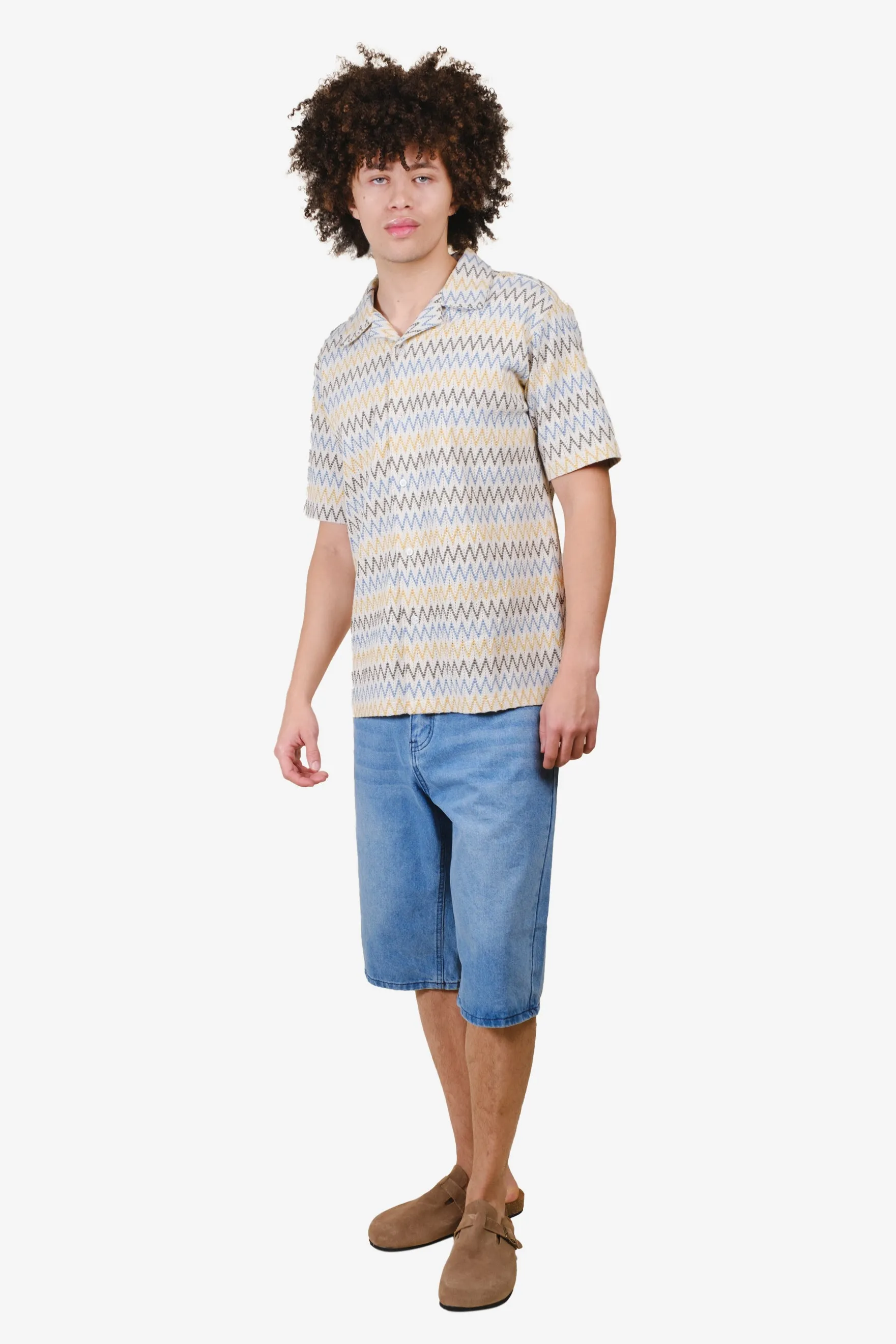 Zig Zag Knit Camp Collar Shirt sold by Brooklyn Cloth product image thumbnail 5