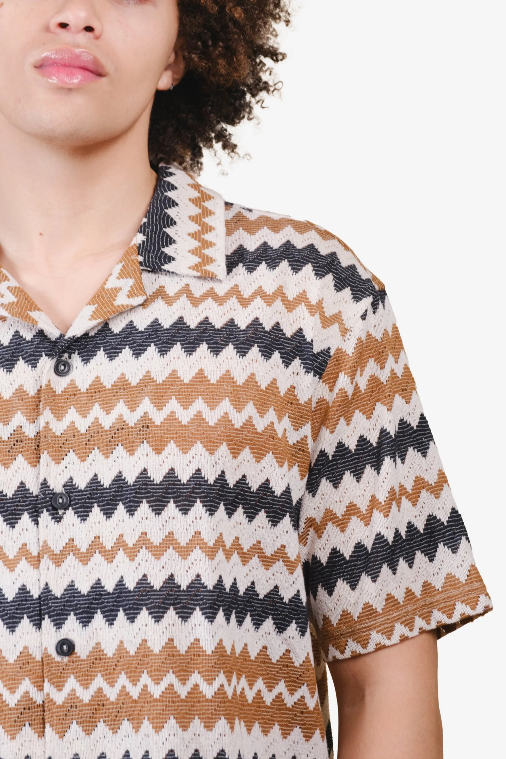 Zig Zag Jacquard Camp Shirt sold by Brooklyn Cloth product image thumbnail 3